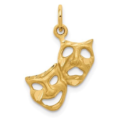14K Yellow Gold Comedy Tragedy Charm
