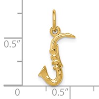 14K Yellow Gold 3-D Saxophone Charm view 4