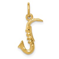 14K Yellow Gold 3-D Saxophone Charm view 1