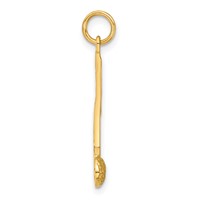 14K Yellow Gold Satin Musical Note Charm view 2
