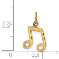 14K Yellow Gold Musical Notes Charm view 4
