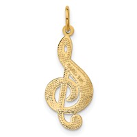 14K Yellow Gold Treble Clef Charm view 3