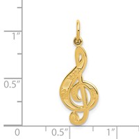 14K Yellow Gold Treble Clef Charm view 4