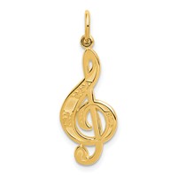 14K Yellow Gold Treble Clef Charm view 1