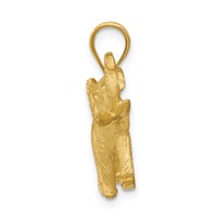 14K Yellow Gold Satin Diamond-cut Elephant Pendant view 2