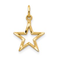 14K Yellow Gold Diamond-cut Star Charm view 1