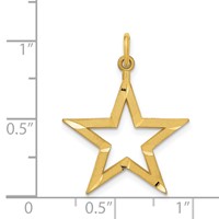 14K Yellow Gold Diamond-cut Star Charm view 3
