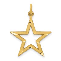 14K Yellow Gold Diamond-cut Star Charm view 1
