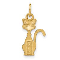 14K Yellow Gold Satin Tom Cat Charm view 3