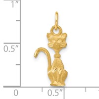 14K Yellow Gold Satin Tom Cat Charm view 4