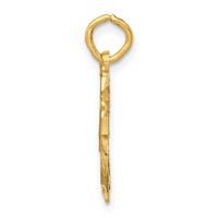 14K Yellow Gold Diamond-cut Unicorn Head Pendant view 2