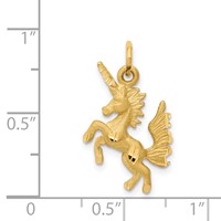 14K Yellow Gold Dancing Unicorn Charm view 3