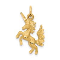14K Yellow Gold Dancing Unicorn Charm view 1
