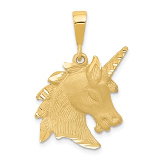Gold Polished Unicorn Pendants