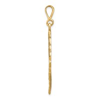 14K Yellow Gold Filigree Lions Head Pendant view 2