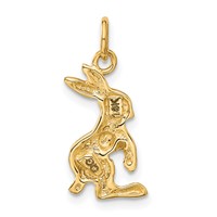 14K Jack Rabbit Charm view 3