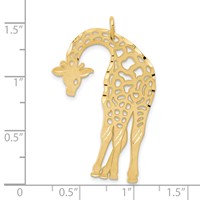 14K Yellow Gold Large Satin Diamond-cut Giraffe Charm view 4