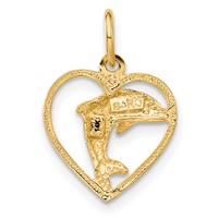 14K Dolphin in Heart Charm view 3