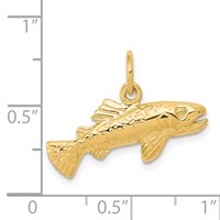 14K Yellow Gold Grouper Fish Charm view 4