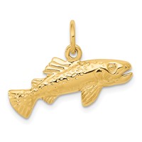 14K Yellow Gold Grouper Fish Charm view 1