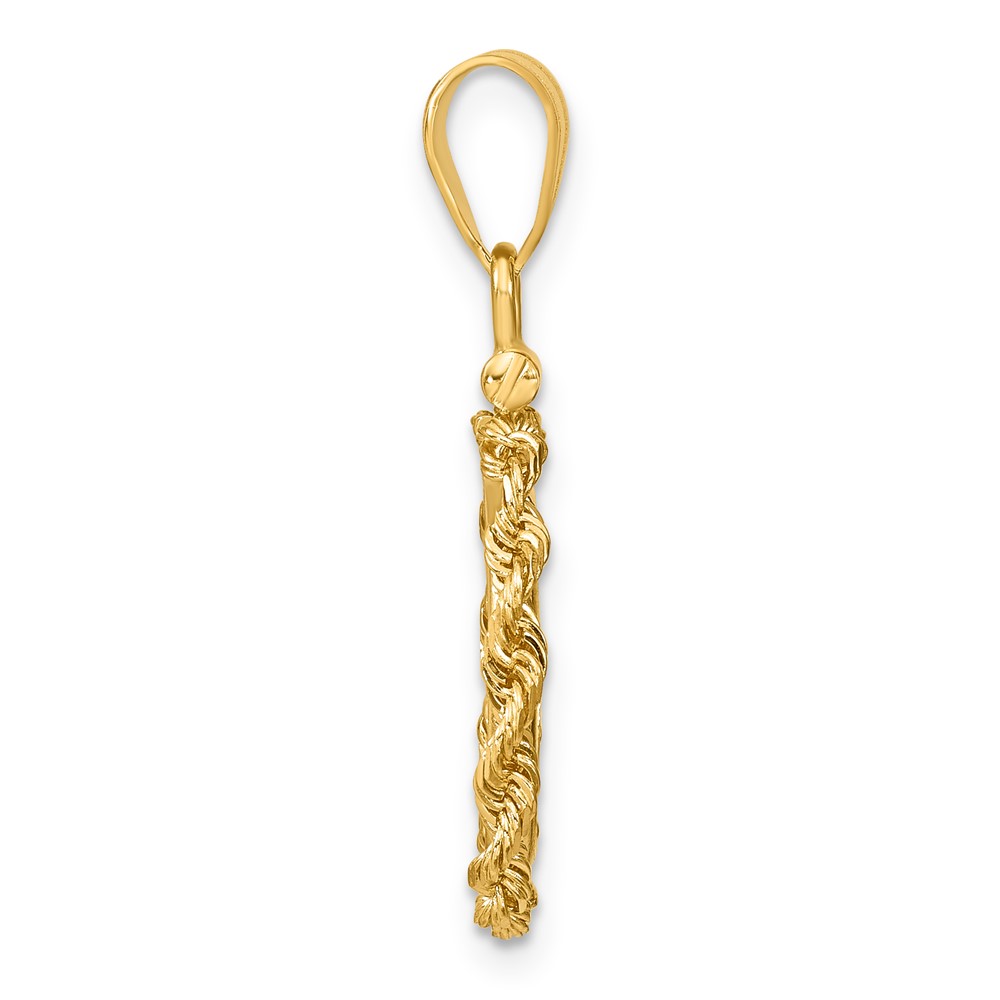 Wideband Distinguished Coin Jewelry 14k Polished Rope 13.0mm x 1.1mm Screw Top Coin Bezel Pendant (C1215/13.0)