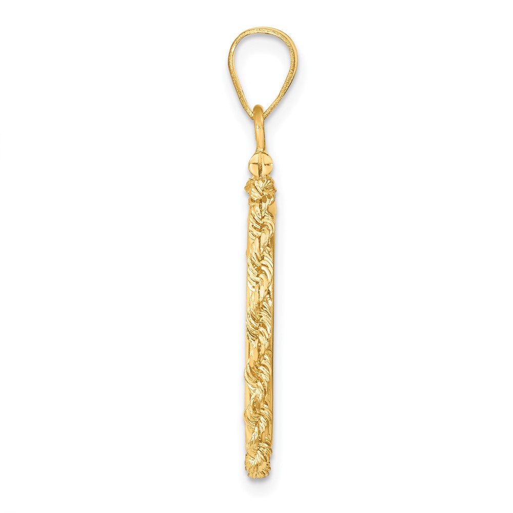 Wideband Distinguished Coin Jewelry 14k Polished Rope 17.8mm x 1.35mm Screw Top Coin Bezel Pendant (C1215/17.8)