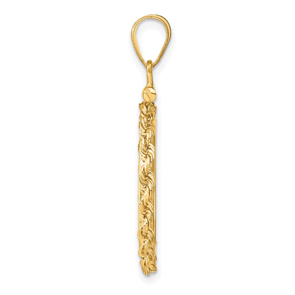 Wideband Distinguished Coin Jewelry 14k Polished Rope 18.0mm x 1.35mm Screw Top Coin Bezel Pendant (C1215/18.0)