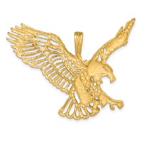 14K Yellow Gold Large Cut-out Wings Eagle Charm view 4