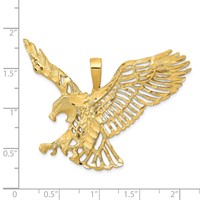 14K Yellow Gold Large Cut-out Wings Eagle Charm view 3