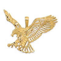 14K Yellow Gold Large Cut-out Wings Eagle Charm view 1
