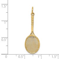 14K Yellow Gold Tennis Racquet Charm view 4