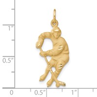 14K Yellow Gold Hockey Player Charm view 4