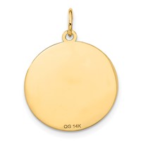14K Yellow Gold Wrestling 19mm Engravable Disc Charm view 3