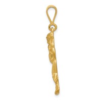 14K Satin and Diamond-cut Wrestlers Charm view 2