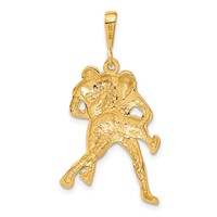14K Satin and Diamond-cut Wrestlers Charm view 3