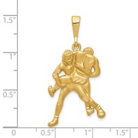 14K Satin and Diamond-cut Wrestlers Charm view 4