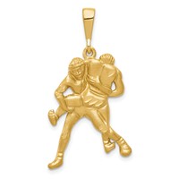 14K Satin and Diamond-cut Wrestlers Charm view 1