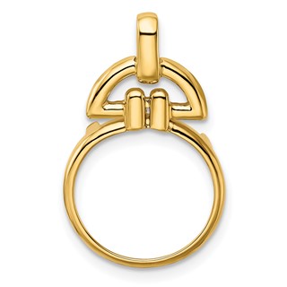 14ky Rounded Motif Prong Coin Bezel Pendant                           