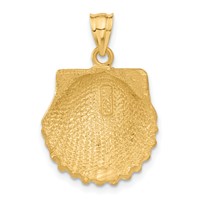 14K Yellow Gold Diamond-cut Seashell Pendant view 3