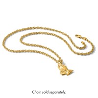 14K Yellow Gold Praying Hands Pendant view 5