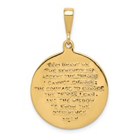 14K Yellow Gold Reversible Praying Hands and Serenity Prayer Pendant view 3