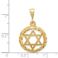 14K Star of David Round Charm view 4