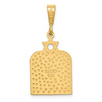 14K Polished 10 Commandment Tablets with Star of David Charm view 4
