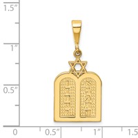 14K Polished 10 Commandment Tablets with Star of David Charm view 3