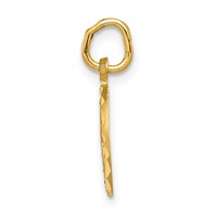 14K Yellow Gold Diamond-cut Eternal Life Cross in Circle Charm view 2