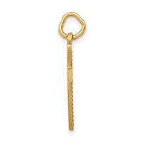 14K Yellow Gold Small Diamond-cut Cross Pendant view 2