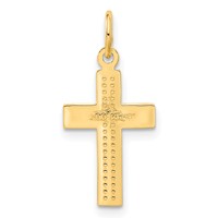14K Yellow Gold Small Diamond-cut Cross Pendant view 3