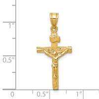 14K Yellow Gold Inri Crucifix Charm view 3