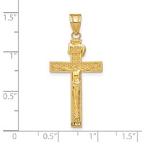 14K Yellow Gold Inri Crucifix Pendant view 3