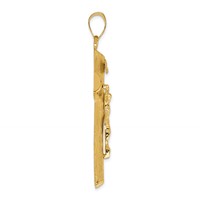 14K Yellow Gold Large Crucifix Tree Pendant view 2
